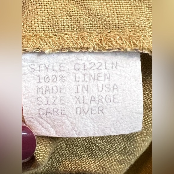 David Dart VTG women’s tunic top sz XL button down long sleeve 100% linen USA - Picture 5 of 8